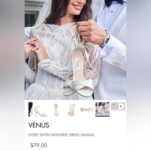 Women's Nina shoes : “Venus” 9M Ivory Luster Satin Brand New